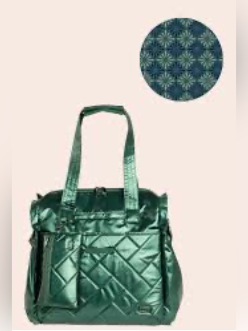 lug Saunter Travel Tote with Adjustable Strap. NWT Metallic Wickedly Green